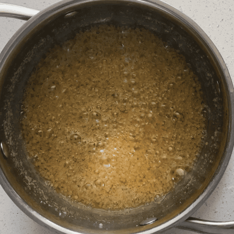 Brown butter in a medium saucepan.