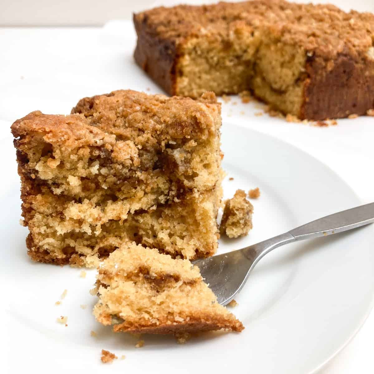 coffee cake on a white plate