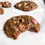 Cadbury egg cookie on parchment paper